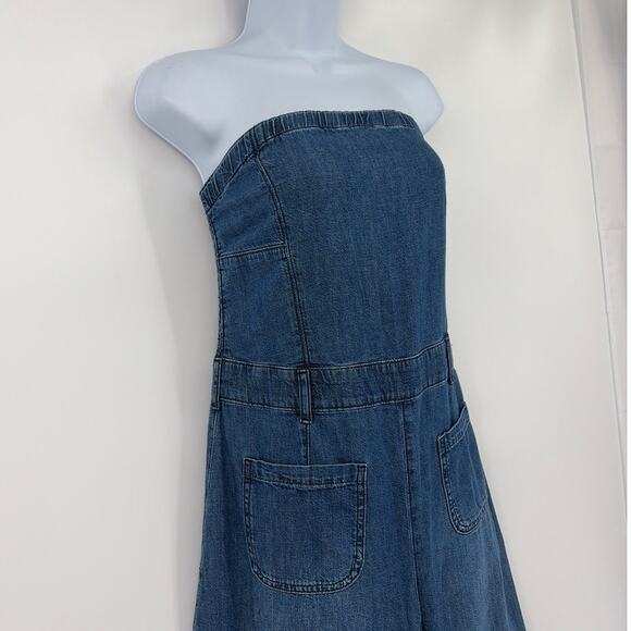 Pilcro Skipper Strapless WIde Leg Jumper 12 Denim Coastal Cowgirl Boho Festival - Picture 4 of 10